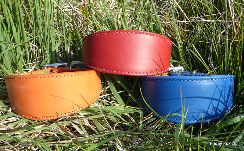 Coloured Leather Whippet Collar